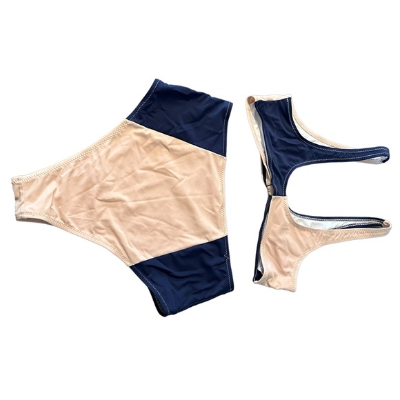 Cupshe Lost in The Dream Color Block High-Waisted Bikini Sz M Swimsuit 2 Piece - Picture 7 of 12